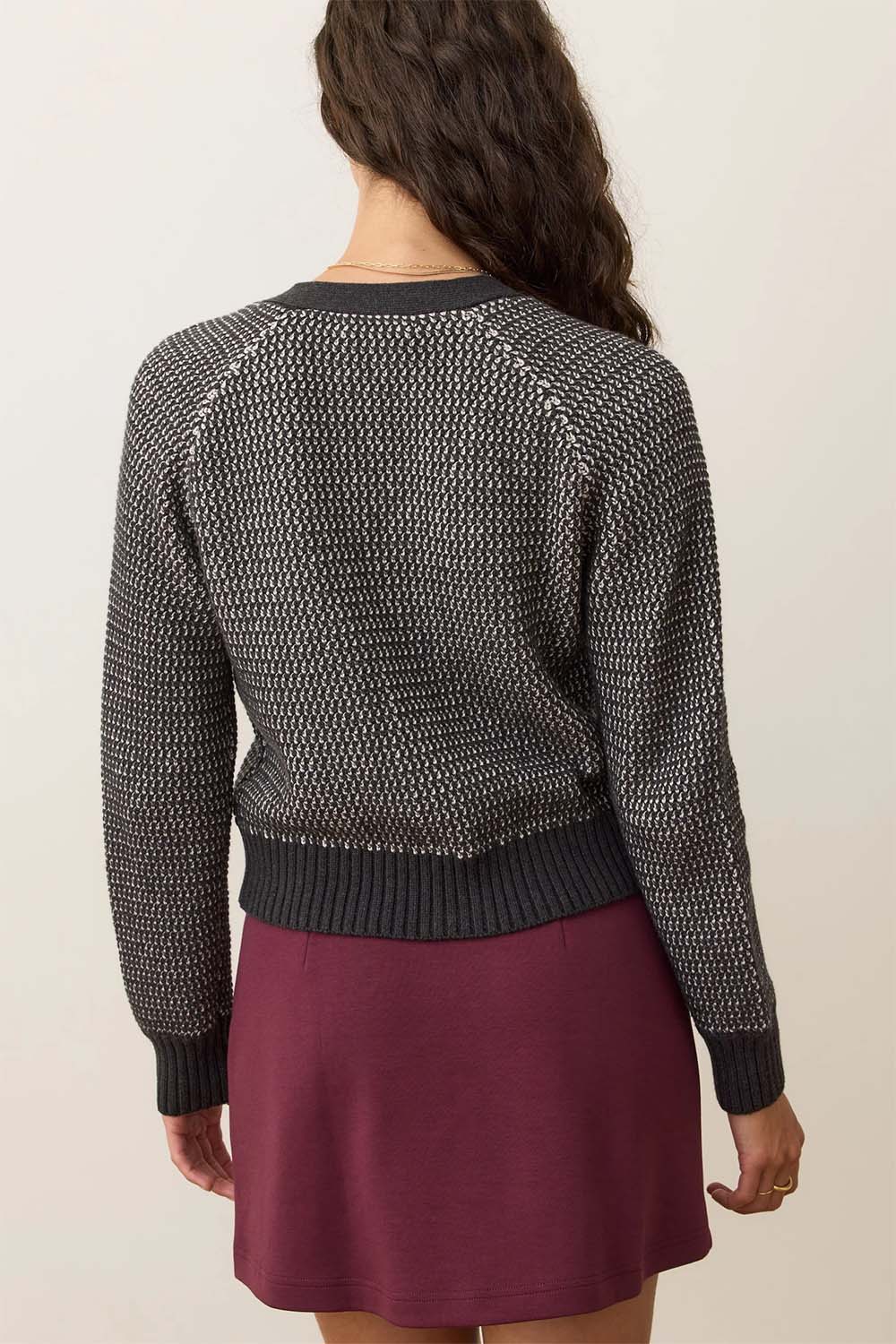 Marine Layer - Robin Cardigan - Black/White - Back