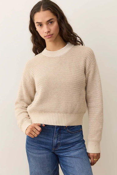 Marine Layer - Robin Textured Crewneck - Almond - Front