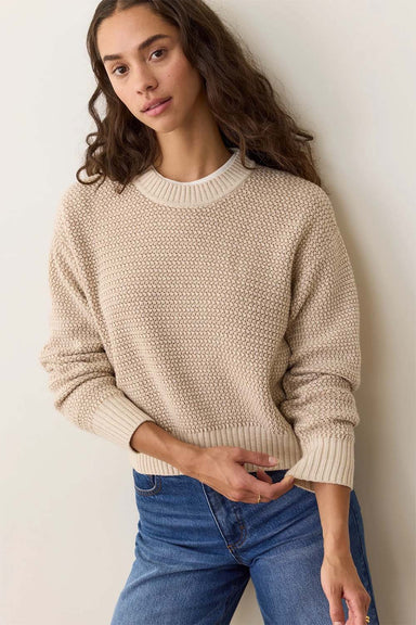 Marine Layer - Robin Textured Crewneck - Almond - Profile