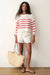 marine layer seabreeze crewneck sweater white red stripe
