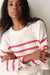 marine layer seabreeze crewneck sweater white red stripe detail