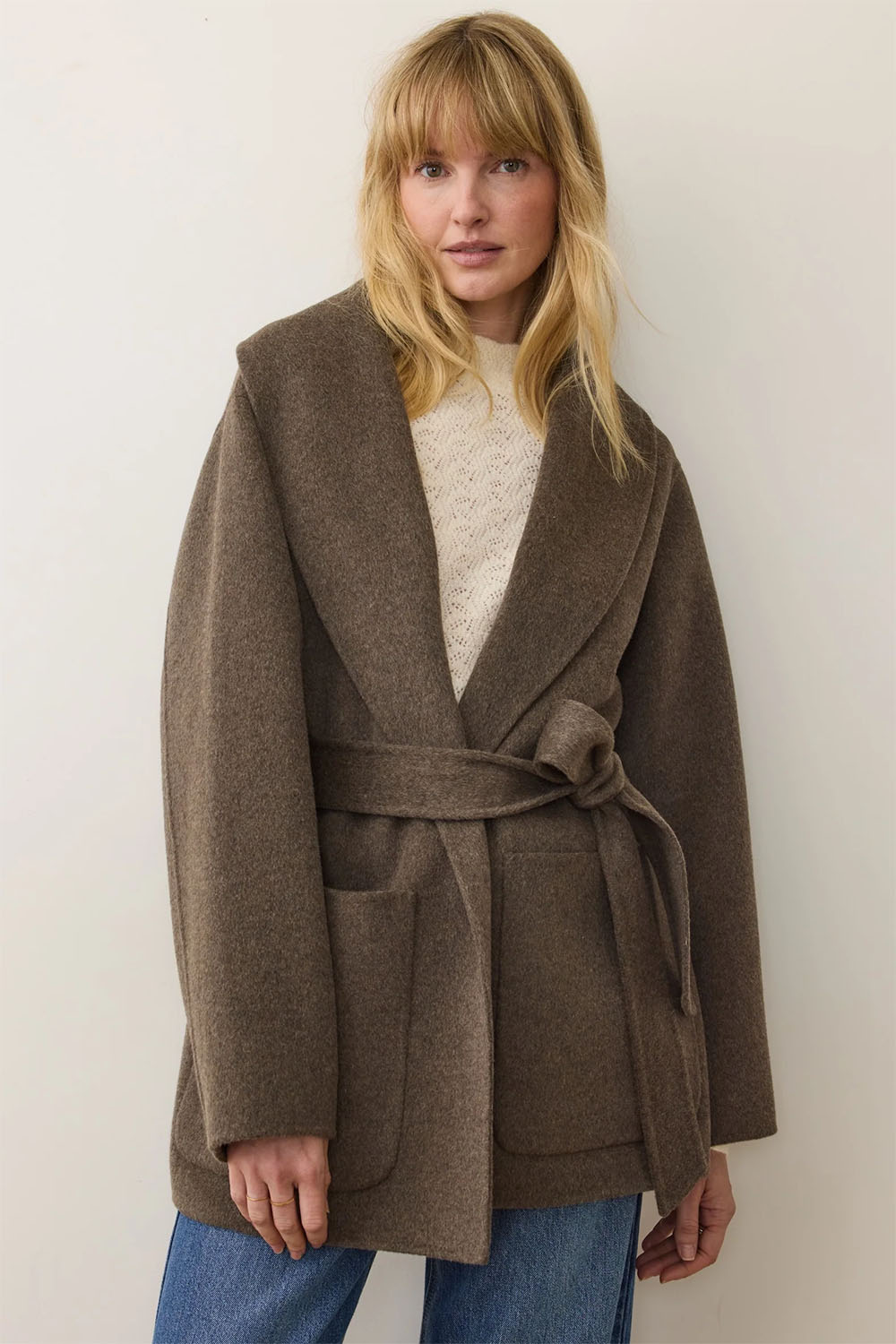 marine layer short colette espresso heather front