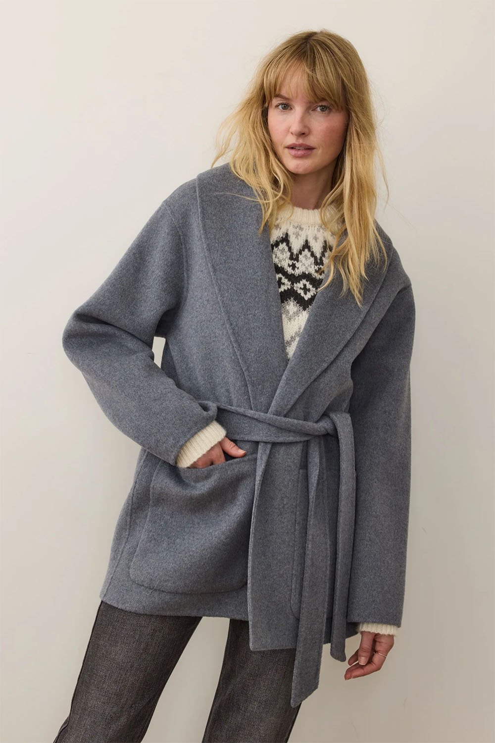 marine layer short colette medium grey heather profile