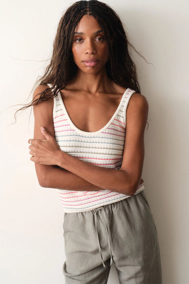 marine layer siena sweater tank multi stripe front