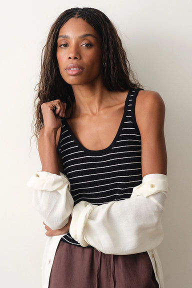 marine layer siena sweater tank neutral stripe profile