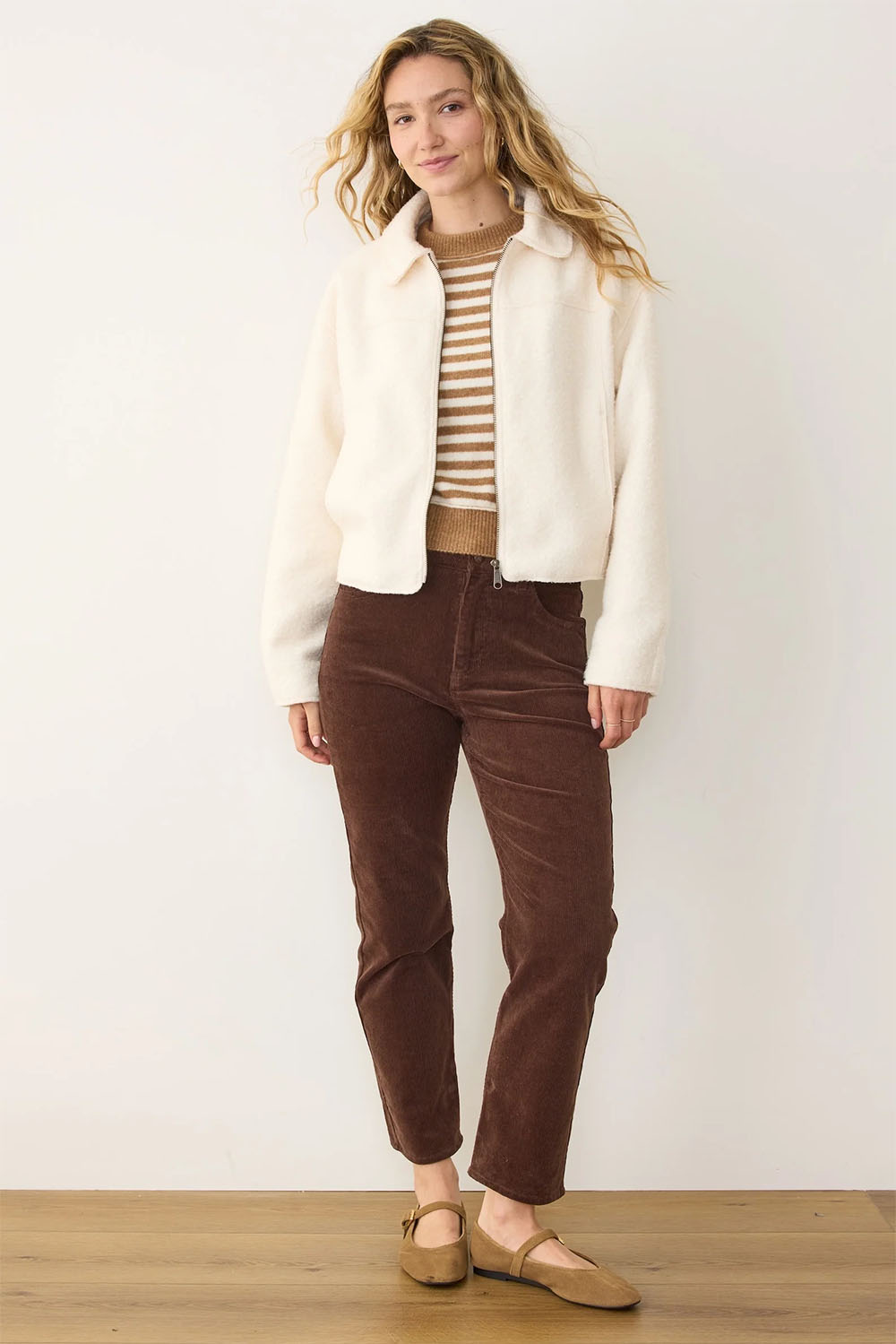 Marine Layer - Sloane Boucle Crop Jacket - Cream