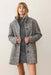 marine layer stephanie cocoon coat black white herringbone front