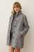 marine layer stephanie cocoon coat black white herringbone side