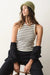 marine layer stripe lexi rib sun in crop tank cream black stripe profile