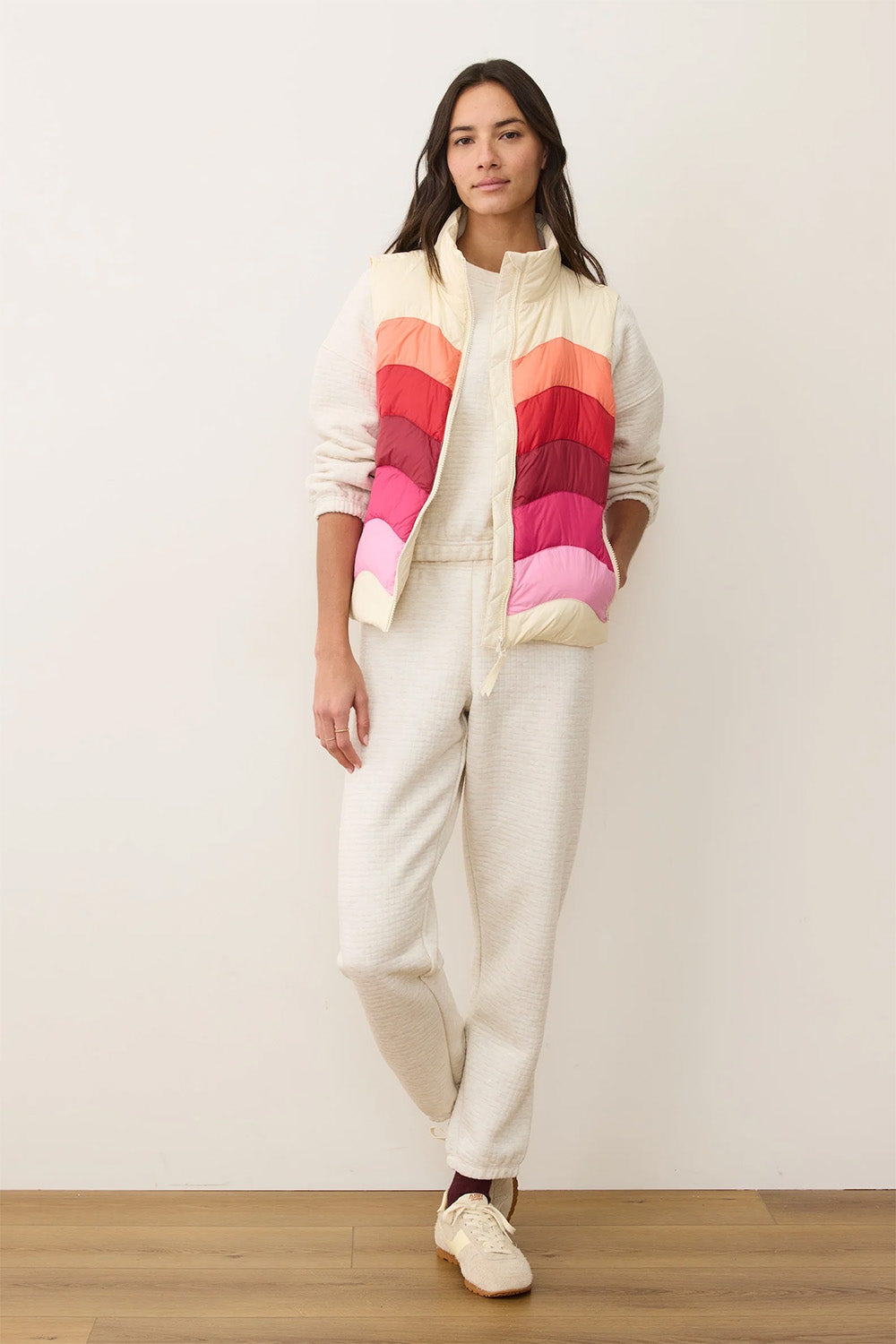 marine layer sunset puffer vest warm wave
