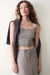 marine layer zoe printed hemp tank navy seashell front