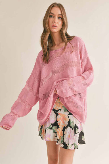 Sage the Label - Canary Oversized Sweater - Pink - Front