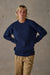 mctavish fisherman merino knit dark blue