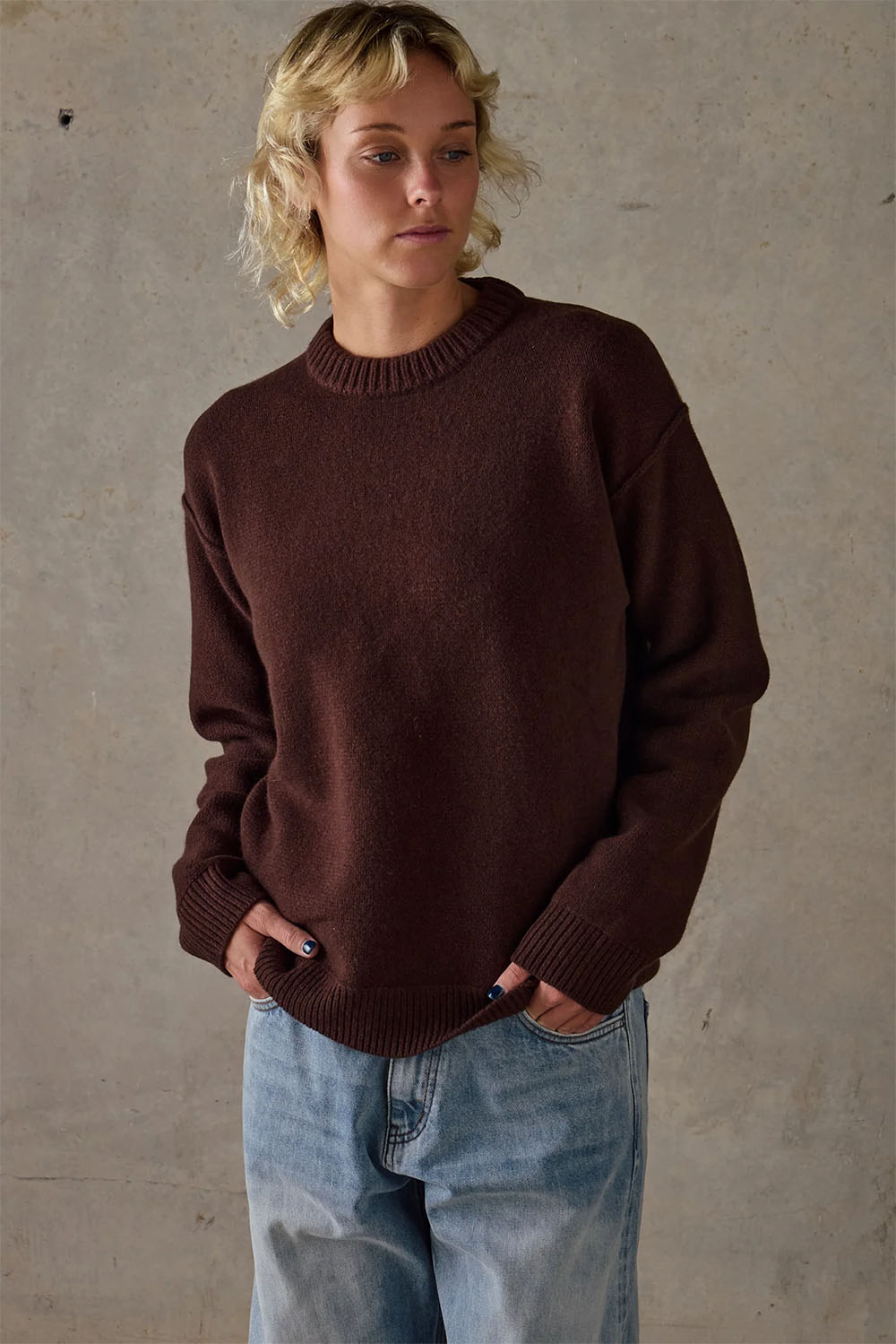 mctavish reverse seam knit brown