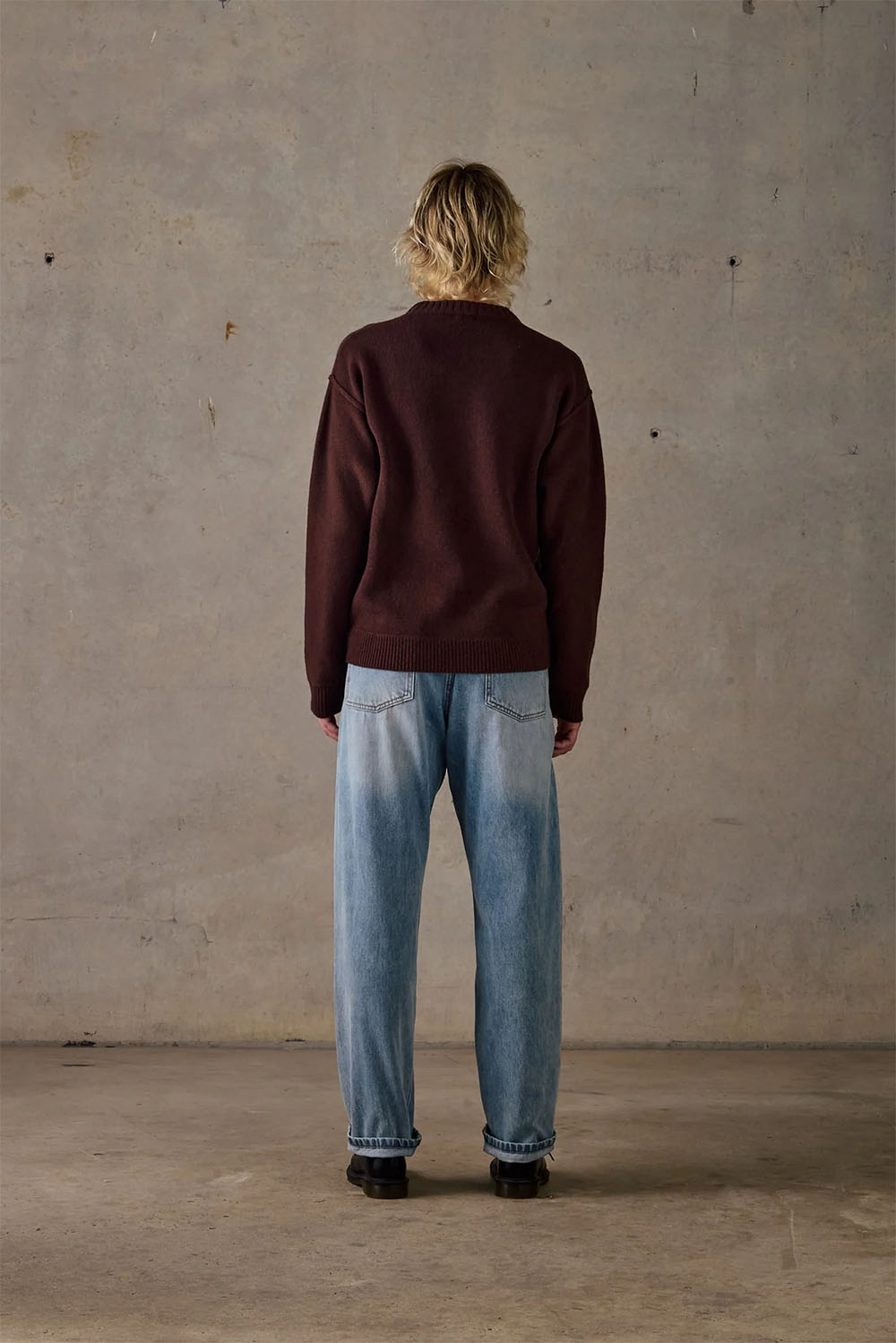 mctavish reverse seam knit brown back