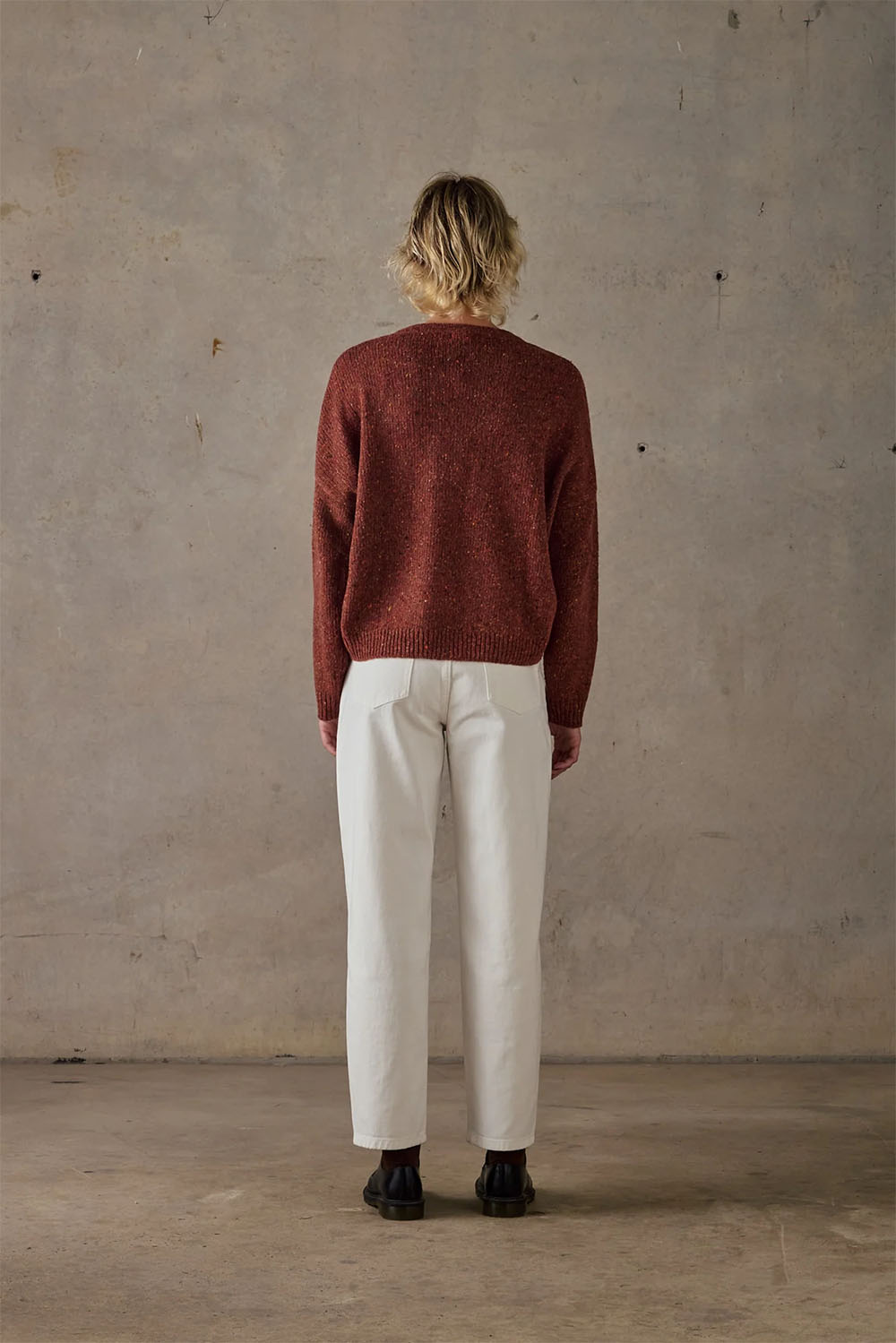 mctavish vee knit brown multi back