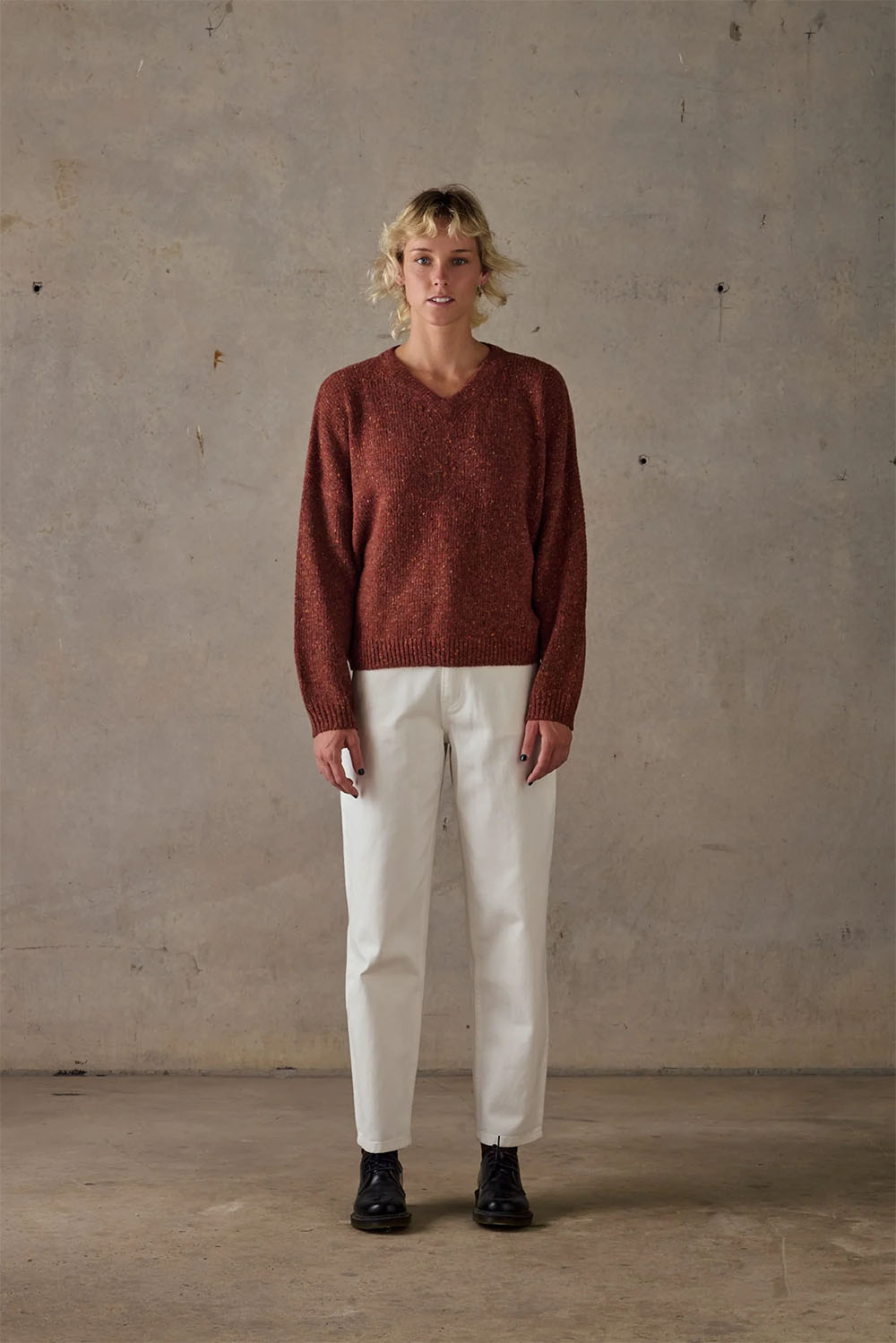 mctavish vee knit brown multi front