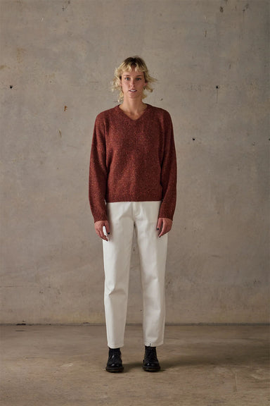 mctavish vee knit brown multi front