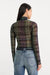 Good American - The Mesh Turtleneck - Navy Green Plaid - Back