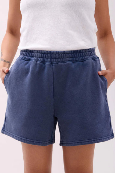 Richer Poorer - Recycled Fleece Sweatshort - Mineral Moonlit Ocean - Front
