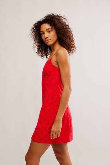 Free People - Full Bloom Mini Slip - Poppy Red - Side