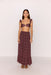 minkink sierra ruffle hem maxi skirt burgundy floral front