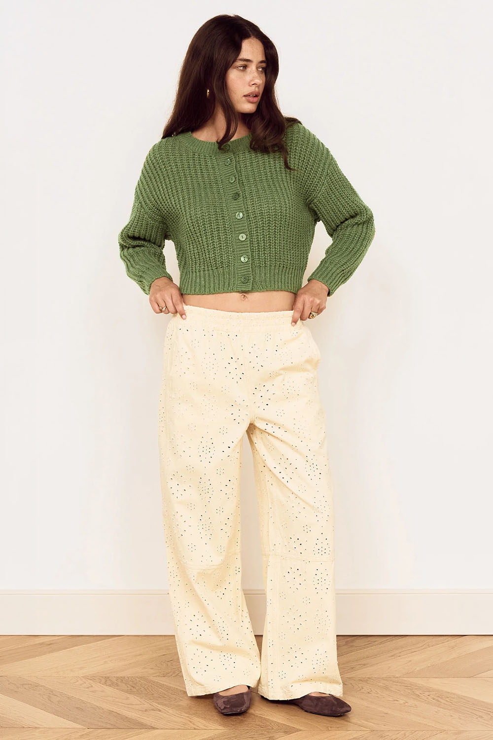 minkpink-eden-cardigan-military-green-front