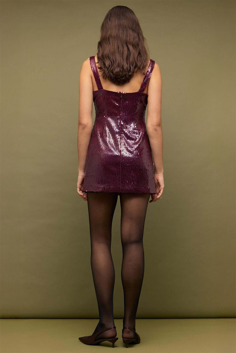 minkpink agnes mini dress wine back