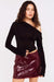 minkpink agnes mini skirt wine front