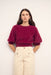 minkpink alva fluffy cropped knit wine