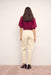 minkpink alva fluffy cropped knit wine back