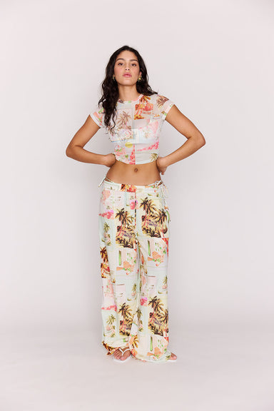 minkpink dolce drawstring pant vintage postcards