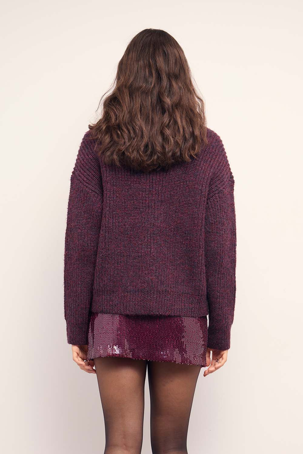 Minkpink - Elin Chunky Knit - Wine - Back