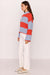 minkpink freja stripe chunky knit soft blue coral