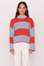 minkpink freja stripe chunky knit soft blue coral front