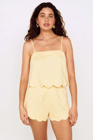 minkpink grazia scallop hem shorts butter
