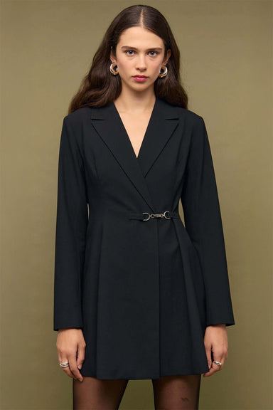 minkpink hilda blazer mini dress black