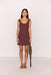 minkpink sierra ruffle strap mini dress burgundy floral front