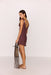 minkpink sierra ruffle strap mini dress burgundy floral side