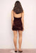 minkpink sonja velvet mini dress chocolate back