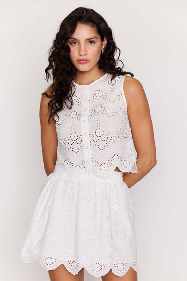 minkpink tahlia broidery top white