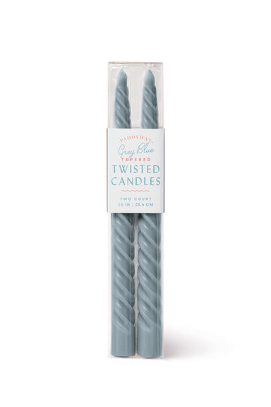 Paddywax - Twisted Taper 10" Boxed Candles - Grey Blue