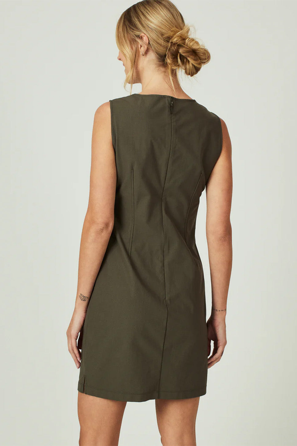 7 Diamonds - Infinity Square Neck Dress - Army Green - Back