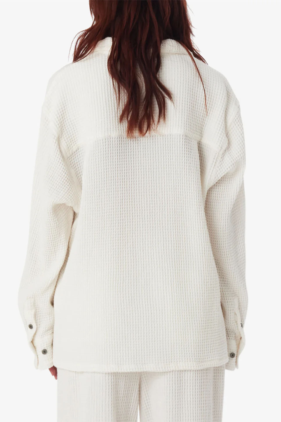 Obey - Camille Waffle Shirt - Muted White - Back