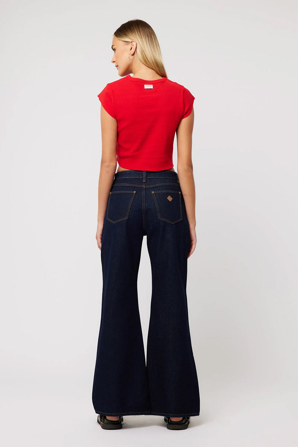 Abrand - A 90s Rib Cut Off Tee - Red - Back