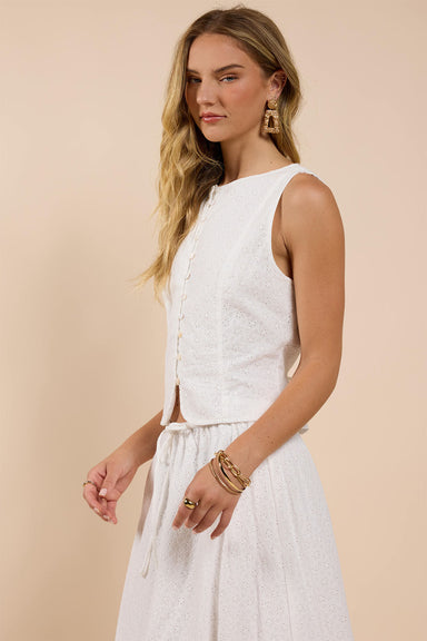Sadie & Sage - Sun Dream Vest Top - White - Side