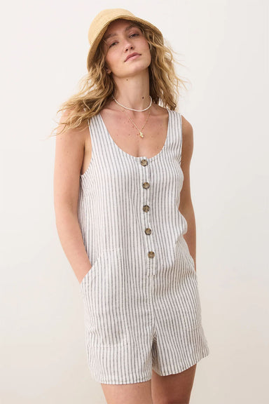 Marine Layer - Sydney Romper - Cream/Navy Stripe - Profile