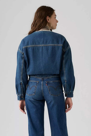 Levis - Collarless Crop Sherpa Trucker - Rogue Rumor - Back