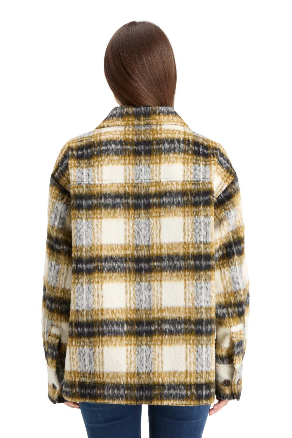 Scotch & Soda - Brushed Check Wool Mix Jac Shirt - Olive Check - Back
