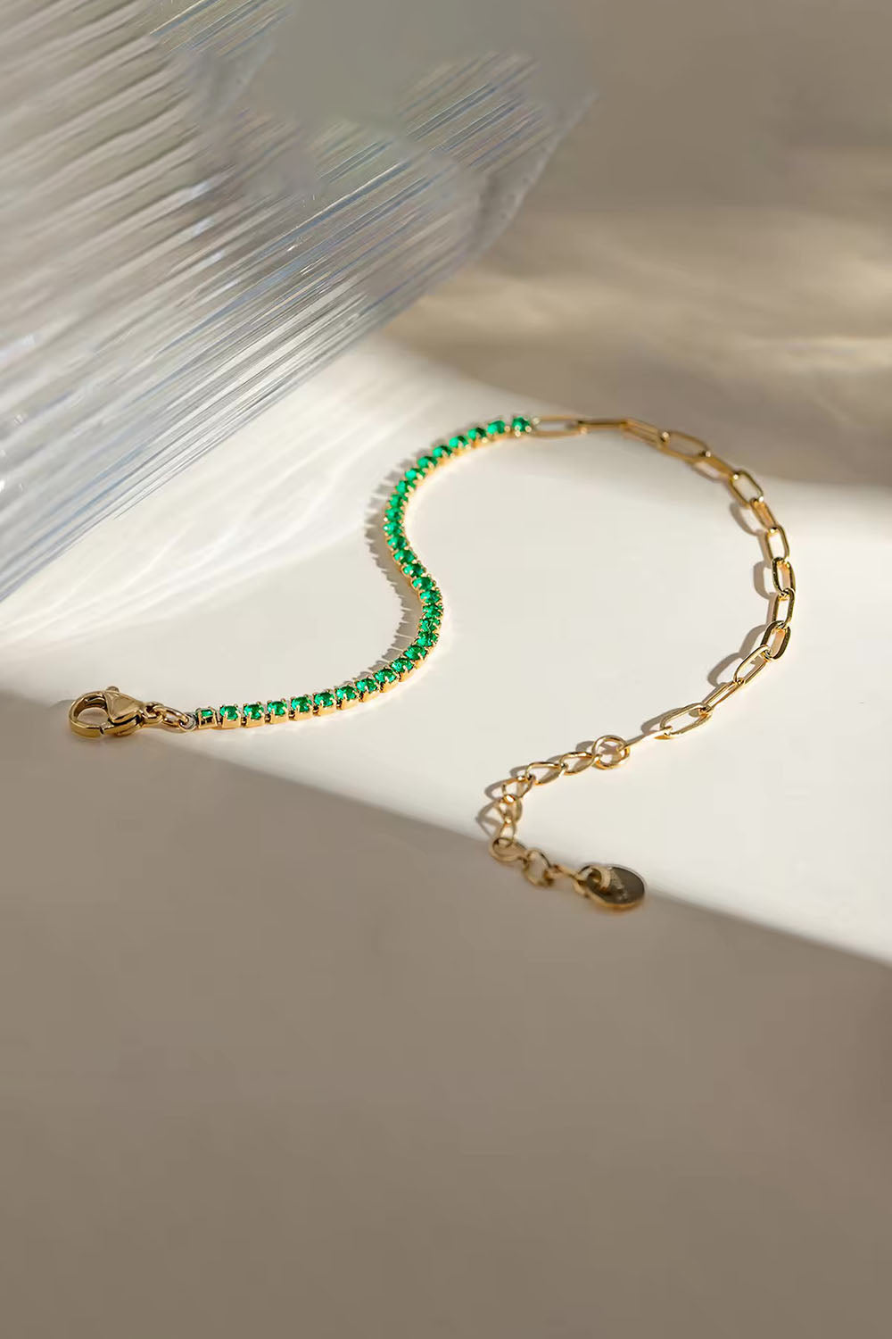 Pearl of the West - Kris Bracelet 18K GP Stainless/Green